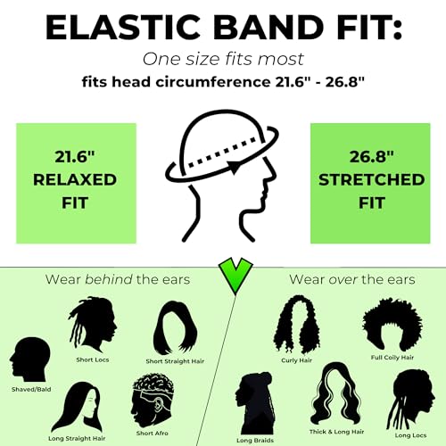 Superior Halo Turban Silk Satin Lined Head Wrap, Pre-Tied Tassel Turban for Men & Women, Turban Durag Wave Cap (Black)