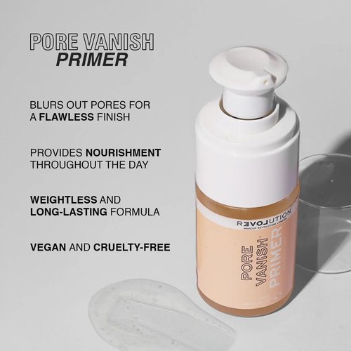 Makeup Revolution Relove Pore Vanish Primer - Clear Professional Makeup Base, 12ml