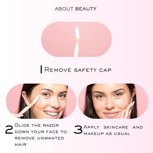 About Face Fuzz-Free Facial Razors - 3-Pack Groomers for Hair Removal, Exfoliating & Brow Shaping