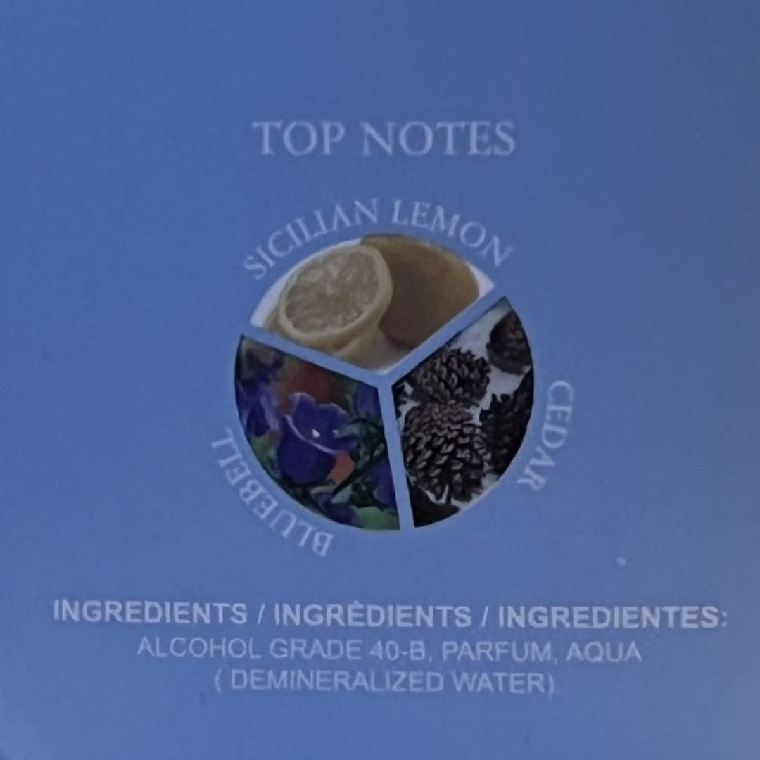 BLUE WONDER Eau de Parfum for Women - Refreshing Sicilian Lemon & Cedar Notes - 3.4 Fl Oz