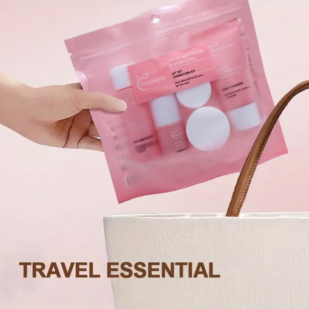 Skiennix Hydrating Mini Skincare Set - Travel-Friendly Kit with Cleanser, Serum, Balm & Eye Cream