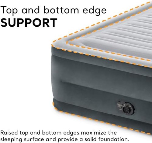 Intex 22in Queen Dura-Beam Comfort Plush High-Rise Inflatable Air Mattress - Built-In Pump, 600lb Capacity