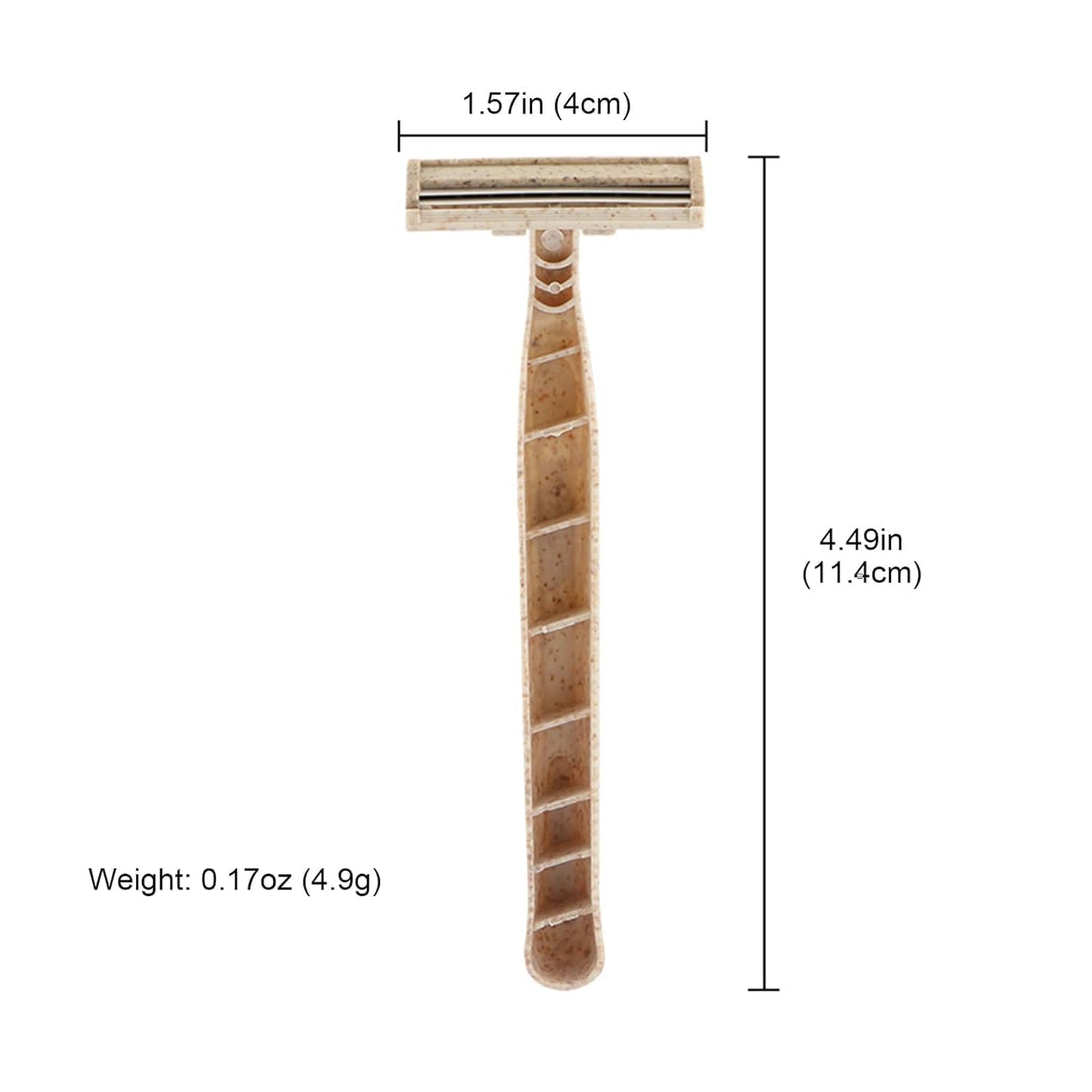 Eco-Friendly Razor | Disposable | Recycled Material | Men & Women Shaving Razor | Twin Blade | Biodegradable Wheat Straw, 50 Count (Pack of 1)