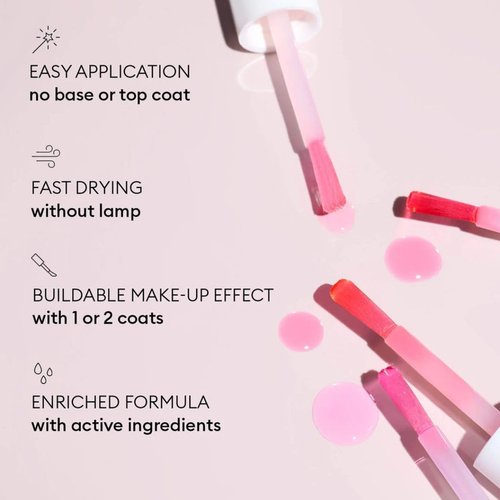 Manucurist Active Glow Raspberry Nail Polish & Care - Ultra-Glowy 2 in 1 Nail Concealer & Care - Plant-Based Ingredients: Sweet Almond Oil, Raspberry - Gifts for Women - Gifts for Her