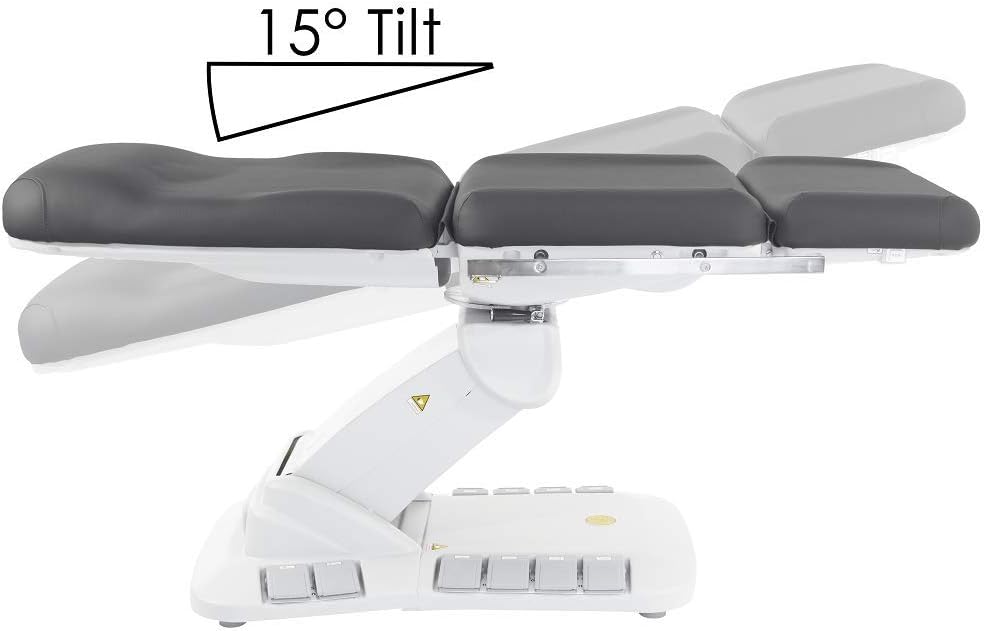 SKINACT Electric Treatment Table - Adjustable with Stirrups Included | White Color