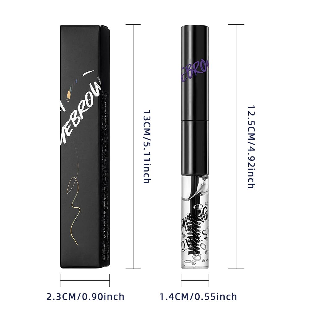 Skiennix 2-in-1 Semi-Permanent Eyebrow Gel - Waterproof Tinted Brow & Lamination Gel, Clear (04#Purple)