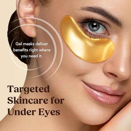 DERMORA Golden Glow Under Eye Patches | Rejuvenating Treatment | Dark Circles, Puffy Eyes, Refreshing, Revitalizing, Travel, Wrinkles | 20 Pairs Eye Gels