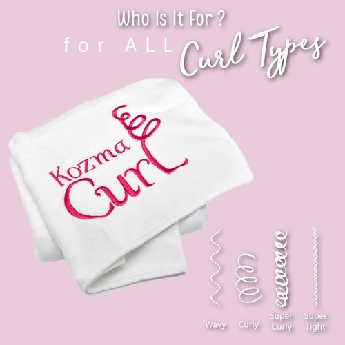 Kozma Curl Microfiber Hair Towel - Large 20 x 37 Inches | Anti-Frizz & Super Soft Hair Wrap