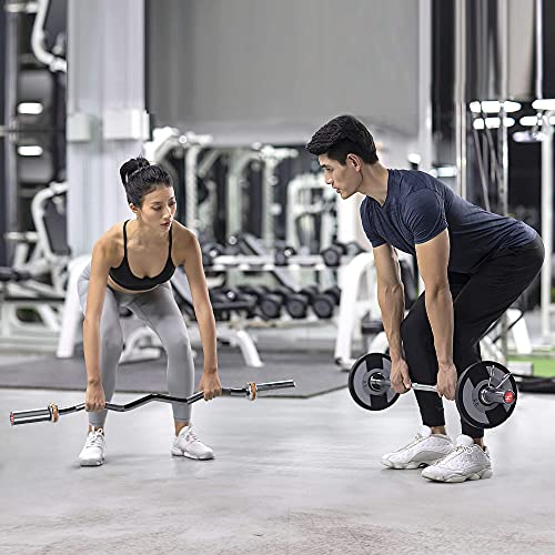 Olympic Barbell EZ Bar Curl Bar 4ft/5ft/7ft for 2 Inch Weight Plates, Perfect for Home Fitness (300lb/330lb/400lb/700lb/1000lb/1500lb)