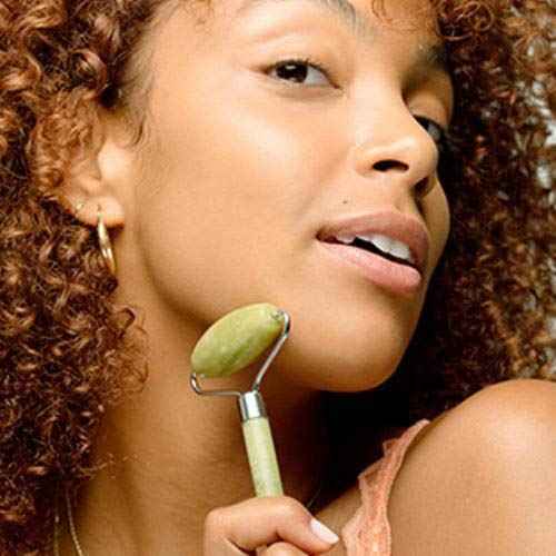 Revlon Jade Stone Face Roller, Dual-Sided Face Massager to Cool and De-Puff, Jade, 1 Count