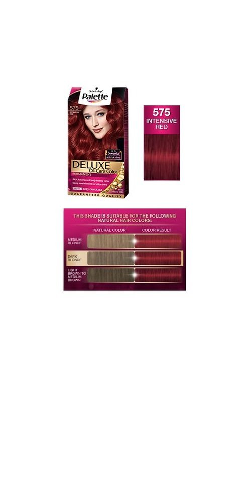 Palette Deluxe 575 - Intensive Red Permanent Hair Color for Vibrant, Long-Lasting Results