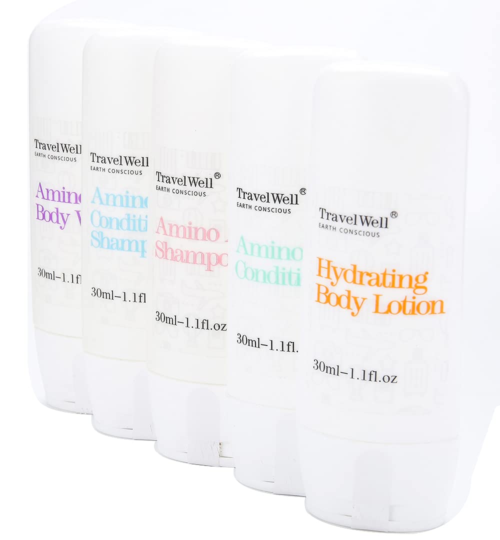 Travel Well Individually Wrapped Travel Size Guest Body Wash 1.0 Fl Oz/30ml 50 Bottles | Travel Size Toiletries | Hotel Toiletries Amenities