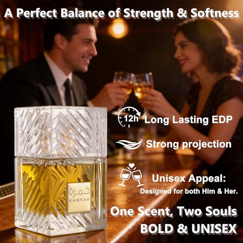 NUNUDA Perfume Spray, KAMRAH Vanilla, Warm Spicy, Amber, Cinnamon - Eau de Parfum Long-Lasting Fragrance for Men & Women Unisex, 3.40 Ounce / 100 ml (Aromatic Spicy)