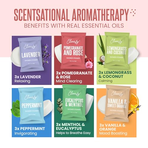Cleverfy Shower Steamers Aromatherapy - Mothers Day Gifts for Mom, Wife from Husband, Grandma, Daughter and Sister - Birthday Gifts for Women, Mom, Teens, Girlfriend and Her - 6 Tablets