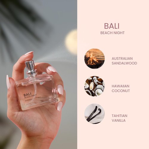 Beachwaver Co. B. Bungalow Bali Beach Night Fragrance - Full Size (1 Fl Oz) | Australian Sandalwood, Coconut & Vanilla Notes