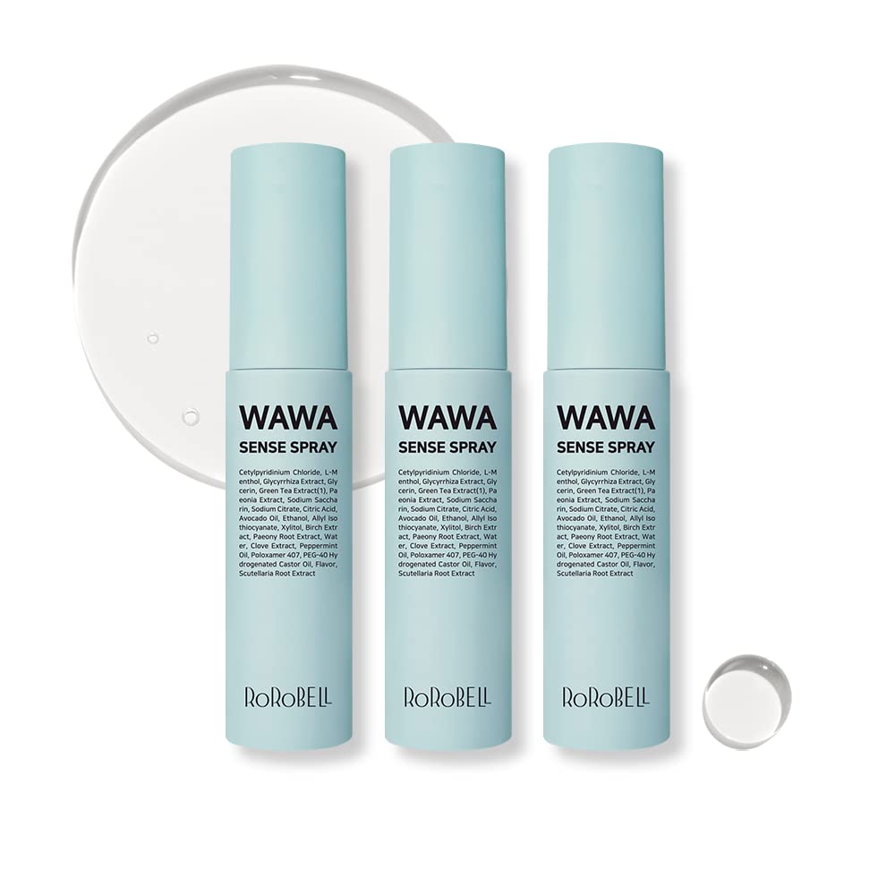 ROROBELL Wawa Sense Spray Oral Care Mouth Freshener Fights Bad breath ((1/3 Fl Oz (Pack of 3)))