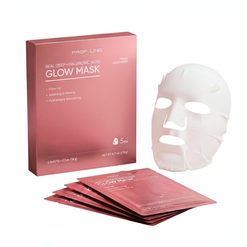 Real Deep Hyaluronic Acid Glow Mask - Korean Sheet Mask for Brightening & Firming Dry Skin | 28g x 5ea