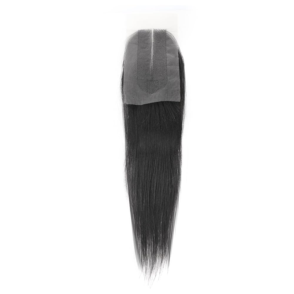 Brazilian 2x6 HD Lace Closure Human Hair Transparent Lace Closure with Baby Hair Straight 100% Human Hair Kim k Middle Part Closure Natural Black Color(Straight, 16inch)