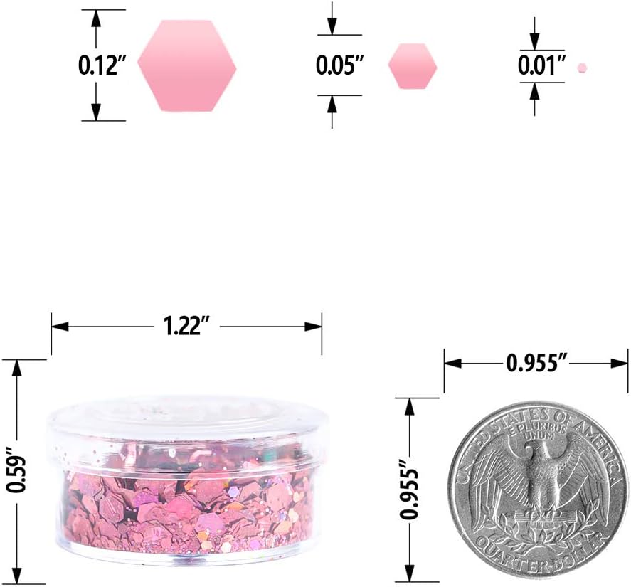 Holographic Chunky Glitter Sequins, 12 Colors Mixed Cosmetic Glitter for Face Body Eye Hair Nail Art Lip Gloss Makeup, Festival Glitter with Different Hexagons Size and Stars (Laser Mix)