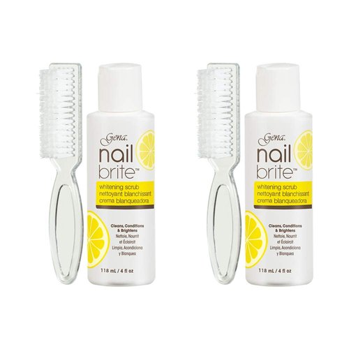 Gena Nail Whitening Scrub - Effective Nail Whitener & Stain Remover for Yellow Nails | Lemon Scent, 4 oz, 2-Pack