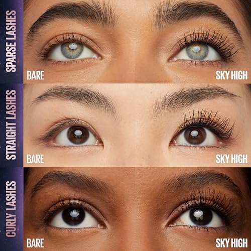 Maybelline Lash Sensational Sky High Washable Mascara Makeup, Volumizing, Lengthening, Defining, Curling, Multiplying, Buildable Formula, Very Black, 1 Count