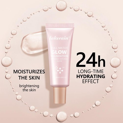 Natural Glow Illuminator Glotion - Lightweight, Hydrating Makeup Highlighter for Radiant Skin | 1.35 Fl Oz (#4 Deep)