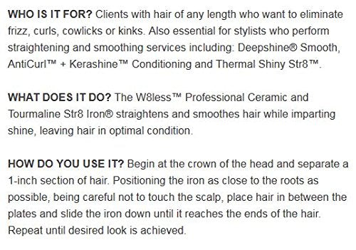 Skiennix Ceramic & Tourmaline W8less Str8 Straightening Iron - 1 Inch for Sleek, Smooth Hair