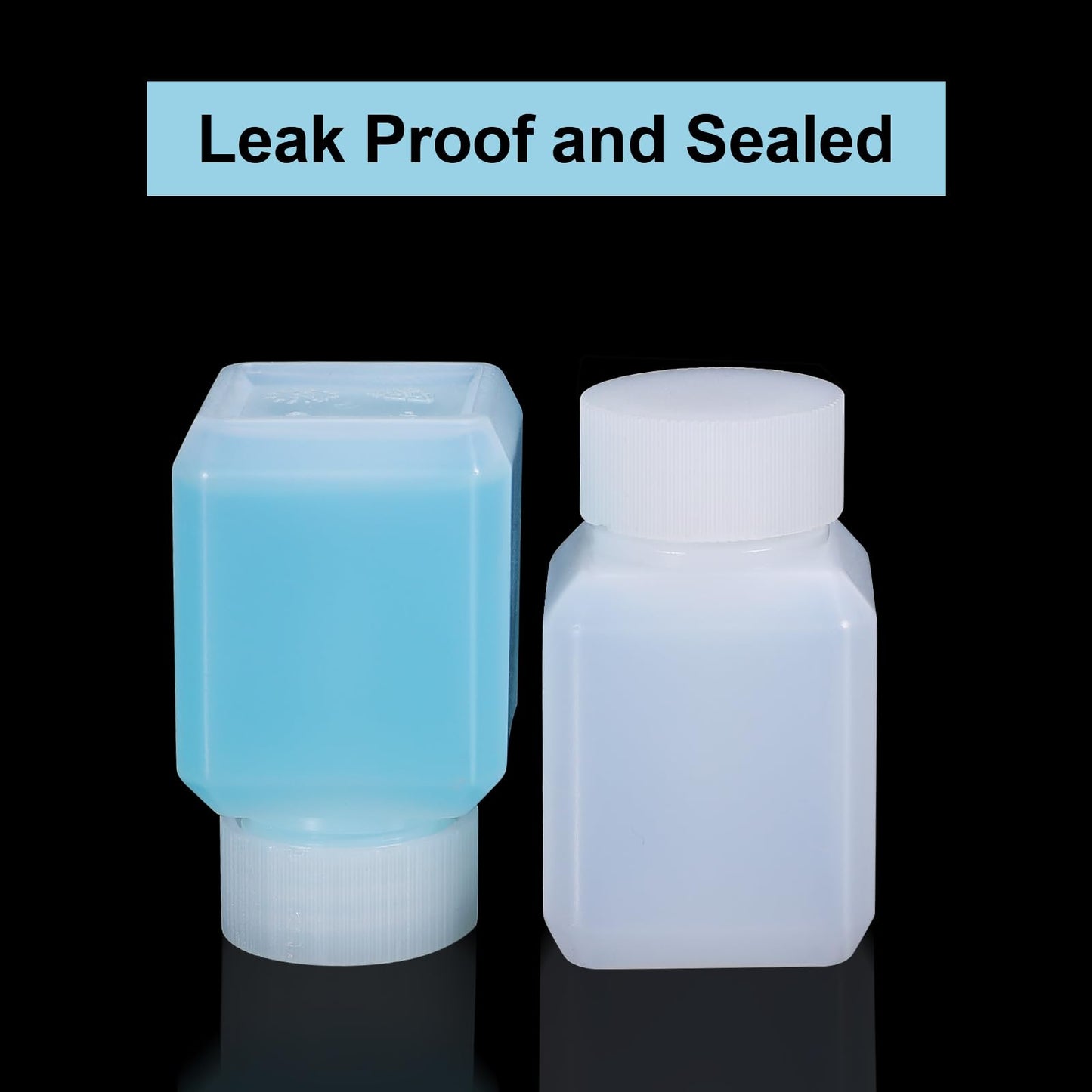 UMETASS Leak Proof Reusable Plastic Bottles TSA Approved with Screw Caps for Travel, 2oz/60ml Food Grade Airtight Small Plastic Bottles Containers for Liquids Oils (Translucent, 10 Pcs)