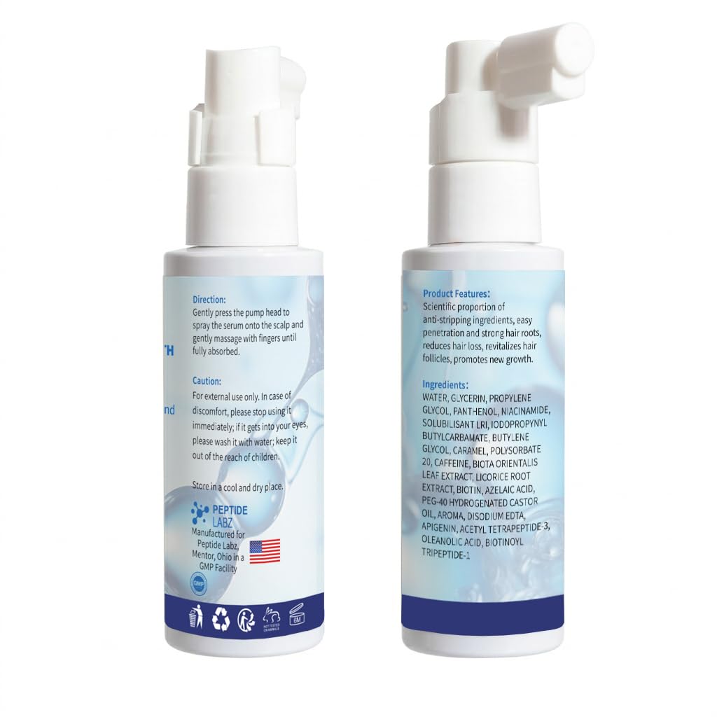 Skiennix Peptide Hair Growth Serum Spray - Boosts Hair Growth with Biotin & Caffeine | 4 oz