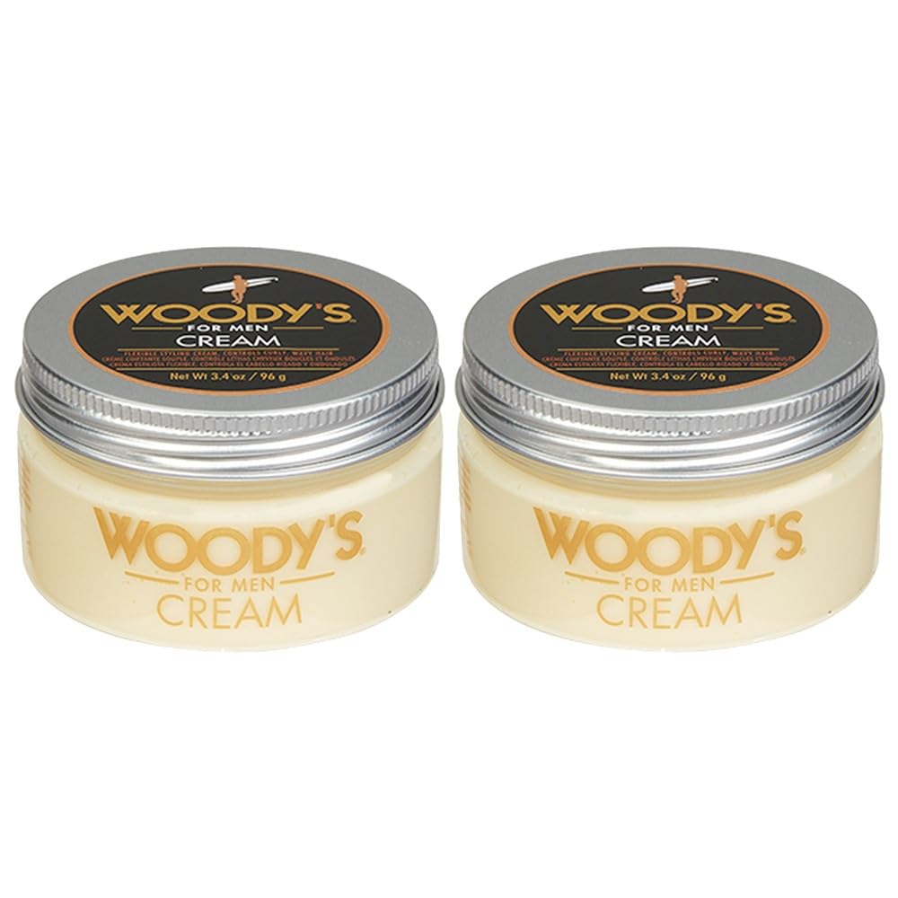 Woody's Hair Clay for Men – Matte Finish, Styling Pomade for Men Stronghold, Firm and Flexible Control, 3.4 oz. 2-Pack