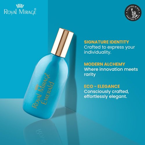 Royal Mirage Emerald Eau de Cologne - Long-Lasting Aldehydic & Jasmine Fragrance - 120ml (4 oz)