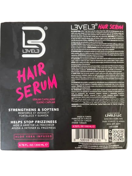 L3 Level 3 Hair Serum - Repairs your Damaged Hair - Softens and Smoothing - Level Three Hair Smoothing Serum
