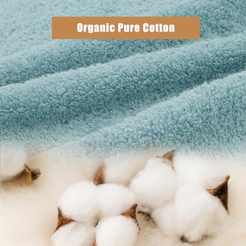 SEMAXE Bath Towel for Bathroom, 100% Cotton Towel with Hanging Loop and Smart Tag, Hotel & Spa Quality Soft Absorbent Towel, Gift Box Packaging, 1 Pc Blue Bath Towel, 54" L x 27" W