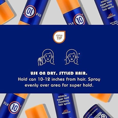 It's A 10 Miracle Super Hold Finishing Spray - Keratin Infused | 10 Oz for Long-Lasting Style
