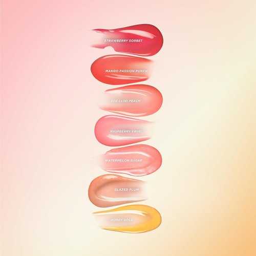 Gisou Honey Infused Lip Oil - Hydrating Glossy Formula with Mirsalehi Honey & Jojoba Oil | Bee-lini Peach, 0.27 Fl Oz