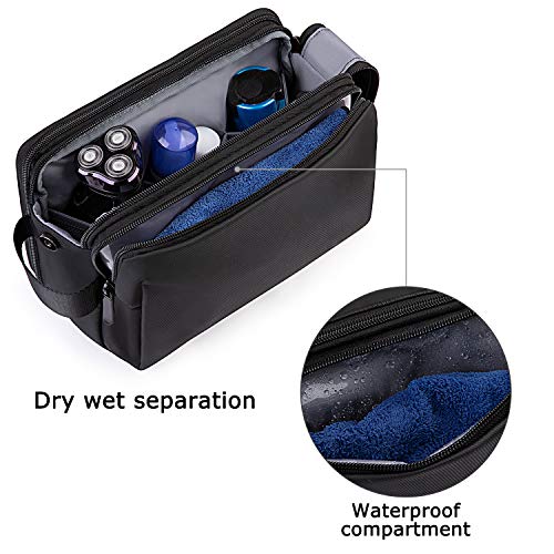 BAGSMART Toiletry Bag for Men, Travel Toiletry Organizer Dopp Kit Water-resistant Shaving Bag for Toiletries Accessories, Door Room Essentials,Beige-medium