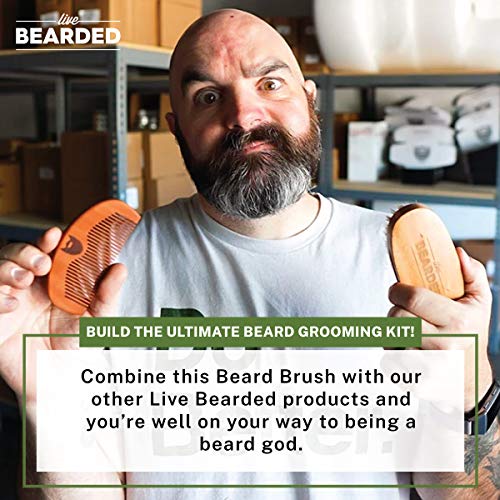Live Bearded: Premium All-Natural Wooden Beard Comb - Anti-Static - Reduce Snagging, Beard Hair Damage and Ingrown Hairs - Keep Your Mustache Off Your Lip - Fits in Your Pocket - Easy Daily Grooming