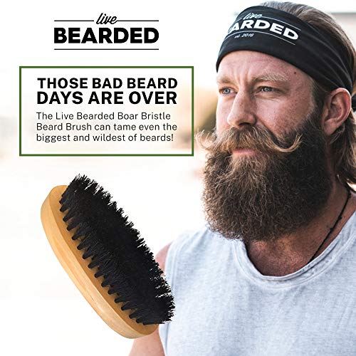 Live Bearded: Premium All-Natural Wooden Beard Comb - Anti-Static - Reduce Snagging, Beard Hair Damage and Ingrown Hairs - Keep Your Mustache Off Your Lip - Fits in Your Pocket - Easy Daily Grooming