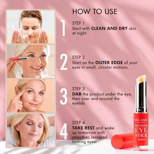 VELAMO ADVANCED Retinol Eye Balm Stick with Bakuchiol: Under Eye Cream for Dark Circles and Puffiness - Anti Aging Reduces Fine Lines Wrinkles Under Eye Bags in 4-8 Weeks 0.1 OZ/3g