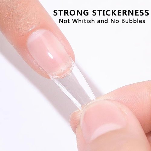 SUTOKAKA Solid Nail Glue Gel for Soft Gel Nail Tips, 20g Super Strong Nail Glue for Acrylic Nails Extension Press On Nails Fake Nails, Lamp Curing Needed Soak Off Nail Art Salon DIY at Home