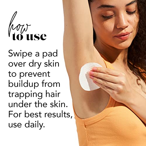 SweetSpot Labs Buff & Brighten, Daily Ingrown Hair Treatment Pads with BHA and AHA, Safe for Bikini Area, 50 Exfoliating & Brightening Wipes