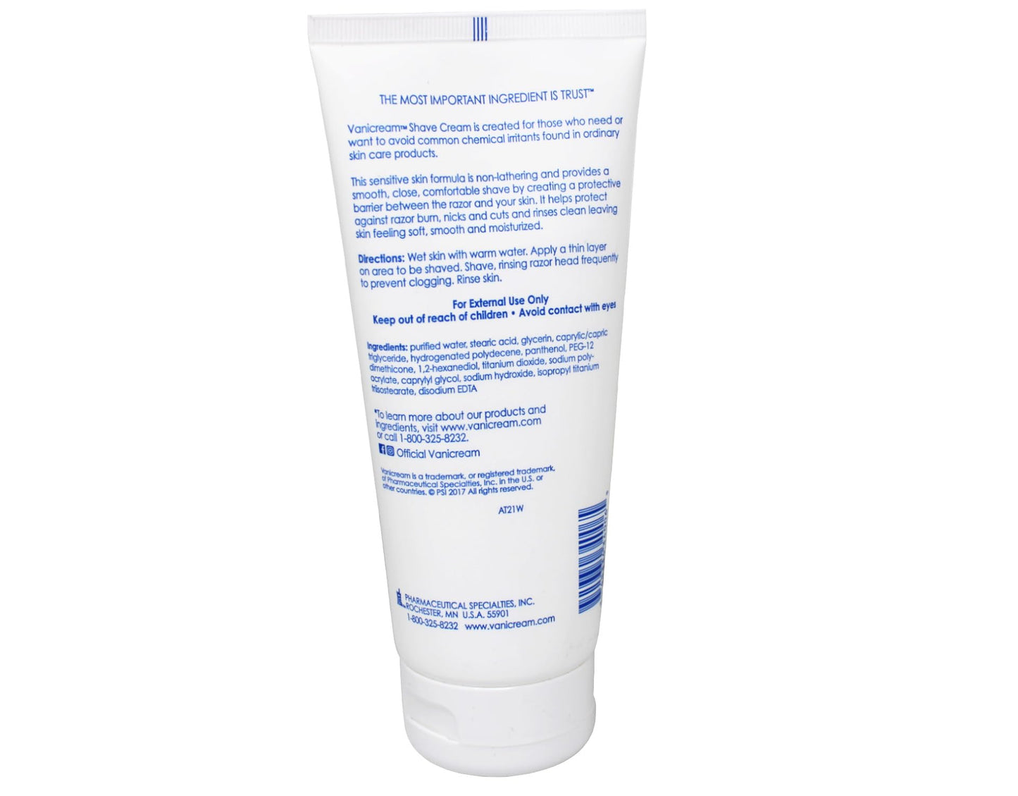 Vanicream Shave Cream | Fragrance, and Gluten Free | For Sensitive Skin | 6 Ounce