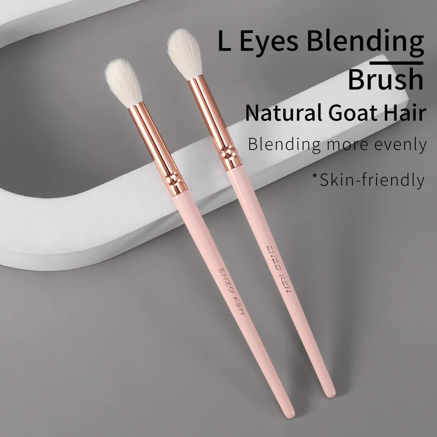 ENZO KEN Natural Goat Hair Eyeshadow Brush, Large Blending Eye Shadow Brush, Eye Shadow Blending Brush, Eye Blending Brush, Small Nose Contour Brush, Single Natural Hair Makeup Brush, Smudge Eye Brush