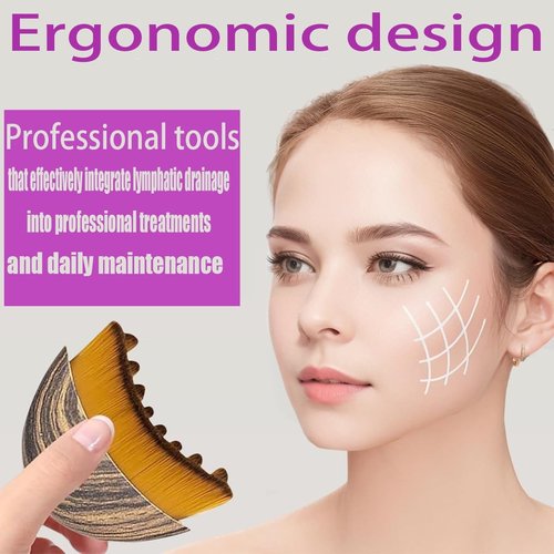 ANGEO Lymphatic Contour Face Brush - Soft Bristle Massager for Facial Sculpting & Lymphatic Drainage