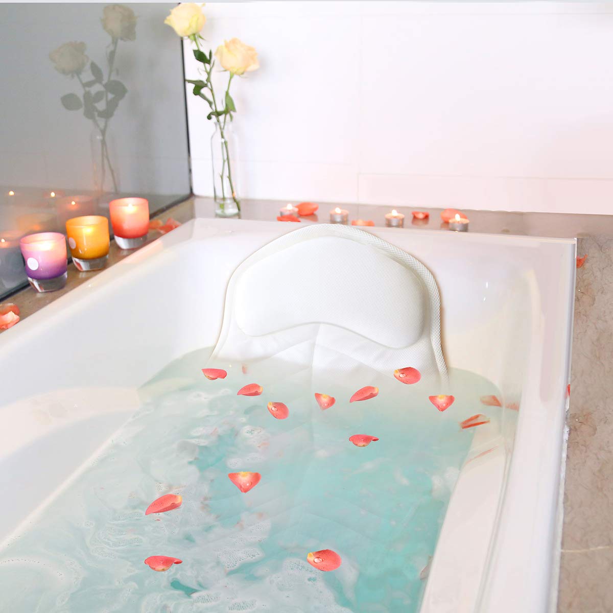 Full Body Bath Pillow, Bath Pillows for Tub Full Body, Bathtub Mattress Luxury Cushion with Large Suction Cups, Comfort Support Your Head, Neck, Shoulder, Back and Tailbone