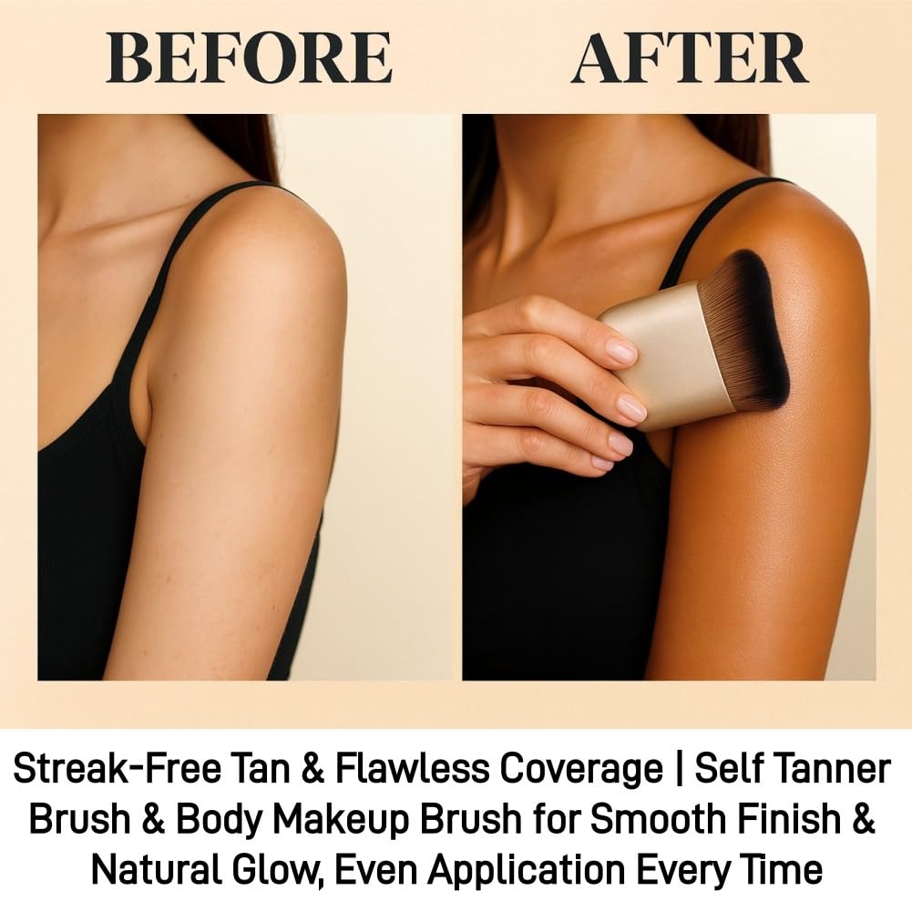 Skiennix Self Tanner Blend Brush - Professional Kabuki Brush for Flawless Streak-Free Tanning Application