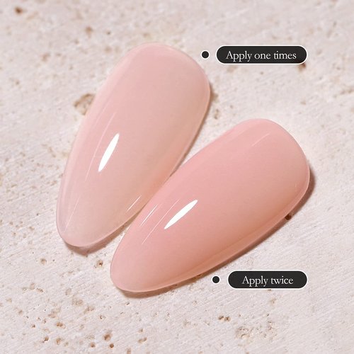 FZANEST Nude Pink Gel Nail Polish, 15ml Sheer Nude Rose Jelly Neutral Base Color Gel Polish Nail Concealer Soak Off Uv LED Nail Lamp French Nail Art Gifts for Women Upgrade to Hema & TPO Free