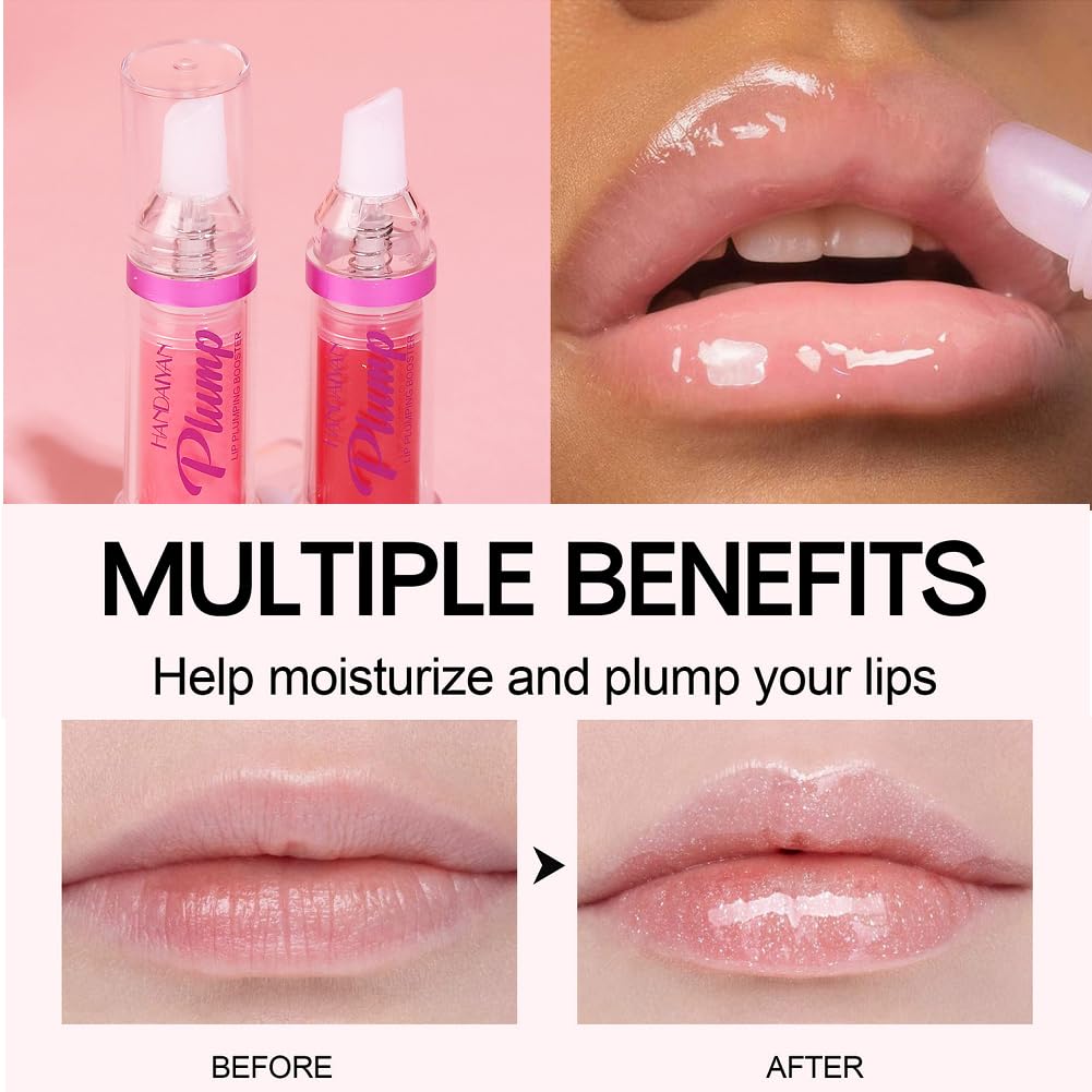 Spicy Lip Plumping Booster,Plumping Lip Oil with Chili Extract,Plump and Pout Lip Plumper for Women Girls,Fuller Lips Instantly,Hydrating,High-Shine (04)