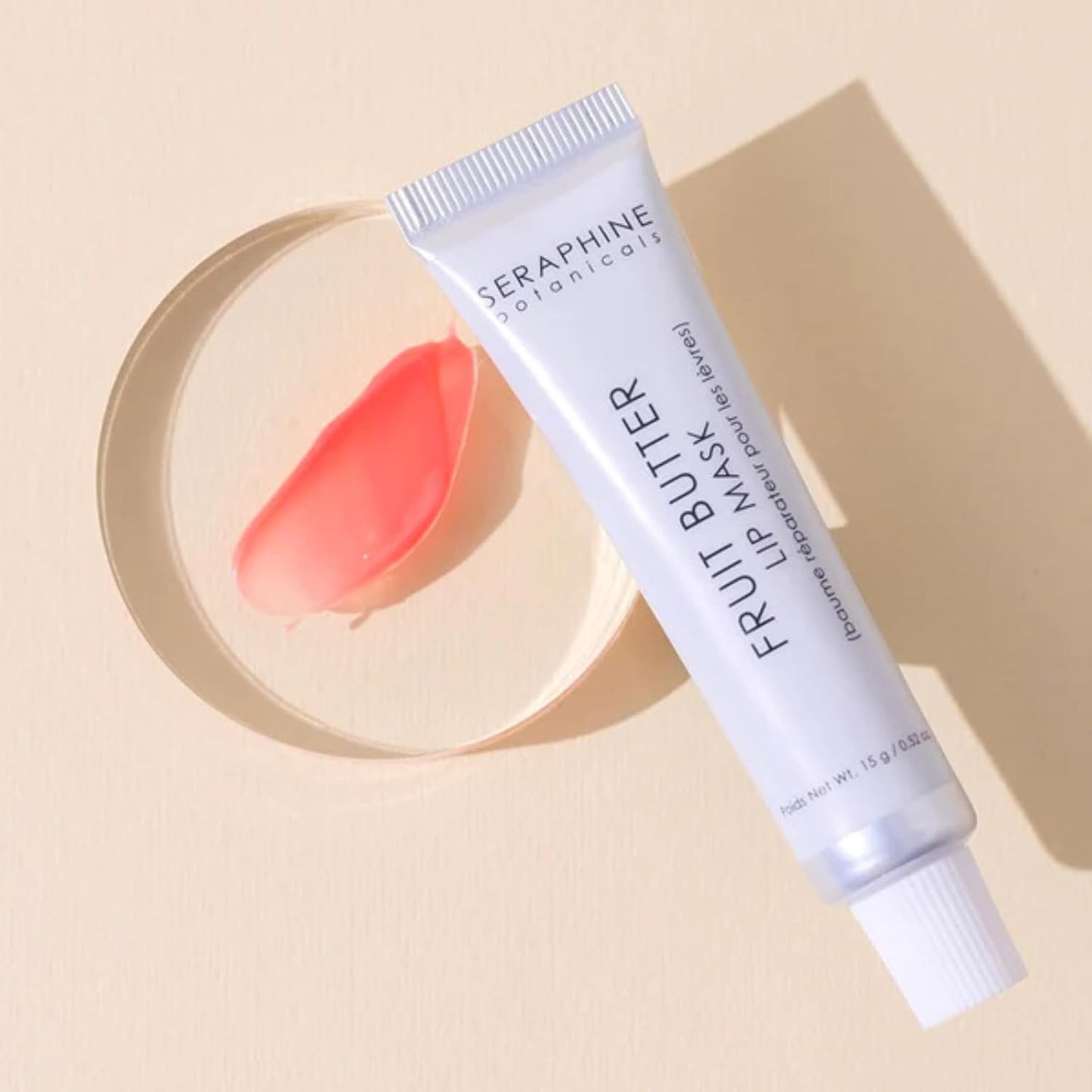 Seraphine Botanicals Restorative Lip Mask - Overnight Gel Balm with Shea Butter & Jojoba Oil | Vegan, 0.51oz