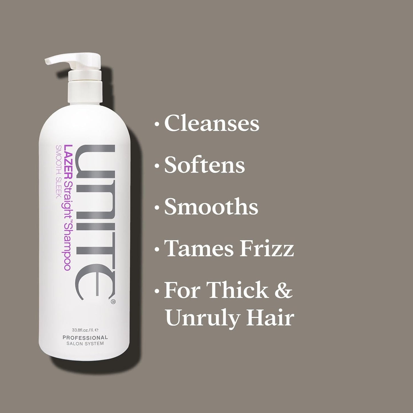UNITE Hair – LAZER Straight Shampoo – Professional Smoothing Cleanser for Frizz Control – 32 Fl Oz